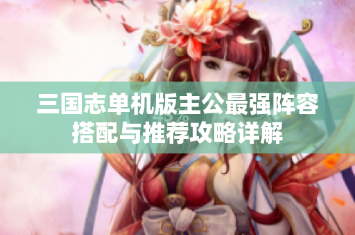 三国志单机版主公最强阵容搭配与推荐攻略详解