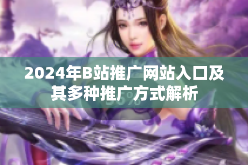 2024年B站推广网站入口及其多种推广方式解析