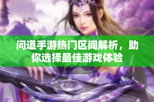 问道手游热门区间解析，助你选择最佳游戏体验