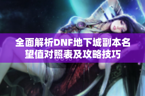 全面解析DNF地下城副本名望值对照表及攻略技巧
