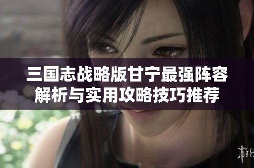 三国志战略版甘宁最强阵容解析与实用攻略技巧推荐