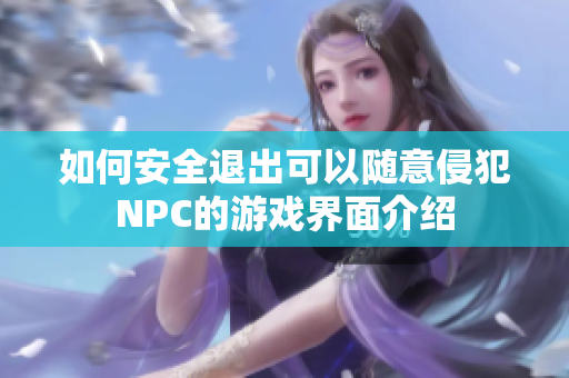 如何安全退出可以随意侵犯NPC的游戏界面介绍
