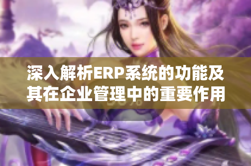 深入解析ERP系统的功能及其在企业管理中的重要作用